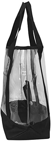 DALIX 20" Large Clear Tote Bag with Small Pouch — view 7