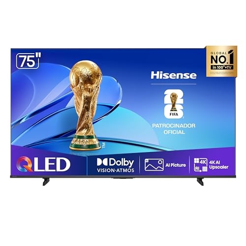 Hisense Smart TV UHD 4K QLED 75" Polegadas 75Q6QV com HDR10+, Dolby Atmos, Sports Mode, Ga... Hisense Smart TV UHD 4K QLED 75" Polegadas 75Q6QV com HDR10+, Dolby Atmos, Sports Mode, Ga...