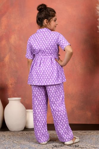 Image of Fashion Dream Girl's Cotton Blend Printed Co-ord Set|Clothing Set|Combo Set|Casual Wear|Coordinate Outfit for Girls|Two-Piece Set