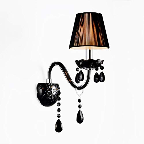 Lámpara de Pared Moderna de Cristal Negro, Aplique E12, decoración gótica, Ideal para Comedor, Dormitorio, Sala de Estar y Pasillo (Cabezal Individual, Tipo B)
