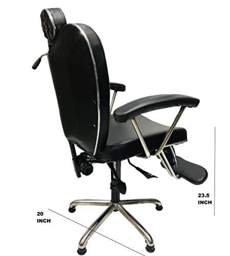 Image of Makeup Beauty Parlor Salon Facial Cutting Chair for Men and Women Heavy Duty with Hydraulic & Push Back System, Leather seat and Back (Black)