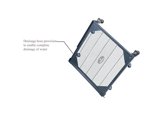Image of BASE-D,Front Load(19 * 24-Grey) Angle (Iron) Stand,Suitable for LG(5.5 to 7.0 Kg) Samsung (6.0 & 6.5 Kg) and for VOLTAS (6 kg) W /Ms- Rat Mesh,Castor Wheels & Legs - Model: Base Max