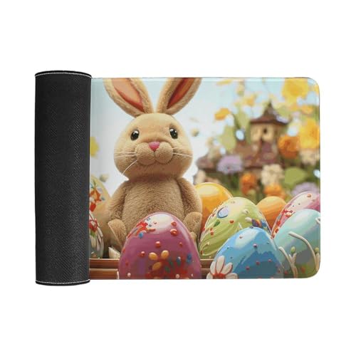 Tapis de souris de jeu base antidérapante et motif œufs colorés
