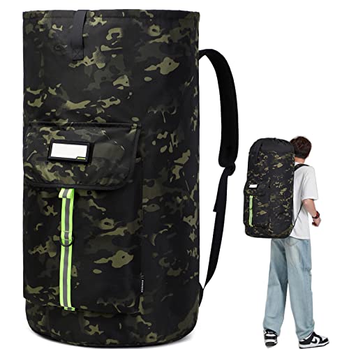 Image of laundry bag backpack,extra-large heavy duty laundry bags,laundry backpack for college students,drawstring closure (Black CP)