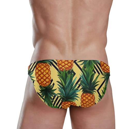 Pineapple Fruit Swim Briefs for Men Swimsuit Bikini Swimwear S B04009623