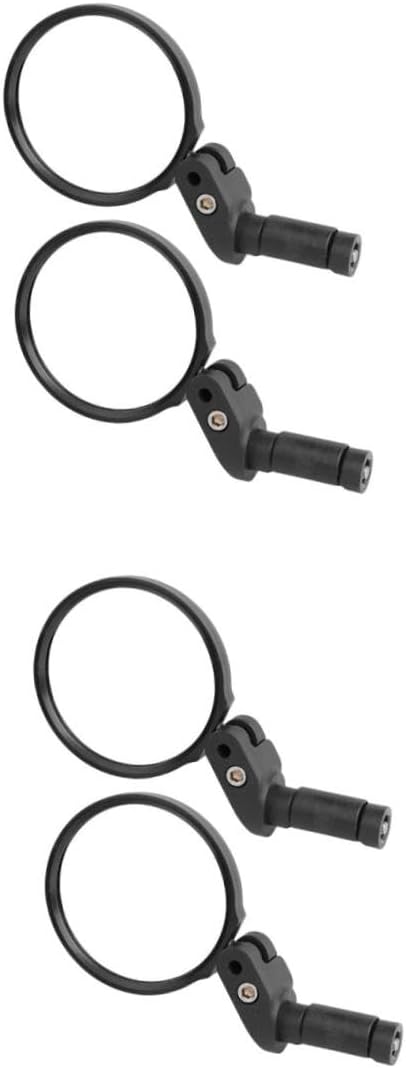 Toyvian 4pcs Adjustable Rearview Mirrors for Bike Handlebars Easy Install Convex Reflective Safety Mirrors for Mountain and Scooters