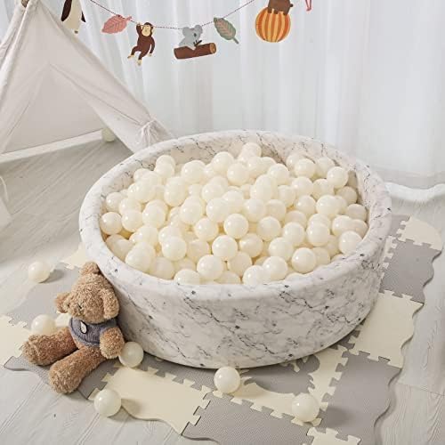 Miniatura 2 de STARBOLO Pelotas para hoyo de bolas, 100 bolas de plástico a prueba de aplastamiento para niños, bolas de juguete coloridas de macarrón para fiestas