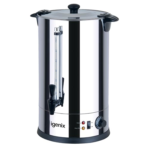 Igenix IG4008 8 Litre Catering Urn Instant Hot Water Boiler Tea Urn for Home Brewing Commercial or Office Use Stainless Steel