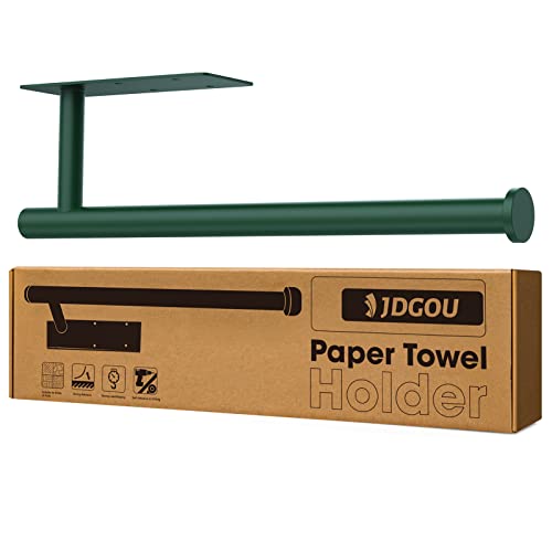 Jdgou Paper Towel Holder Self Adhesive Or Drilling,Paper Towel Holder Under Cabinet,Paper Towel Holder Wall Mount Waterproof And Rustproof,Perfect Kitchen Organization For Kitchen,Bathroom Dark Green #TOP4