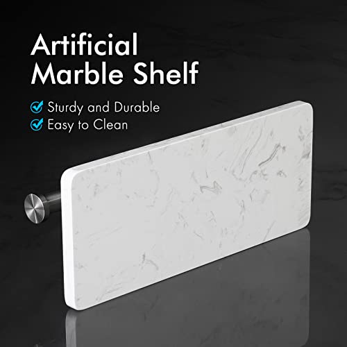 Kes Toilet Paper Holder With Shelf Marble, Double Roll Tissue Holder With Phone Shelf For Bathroom Rustproof Wall Mount Brushed Finish, Bph224-2 #TOP6