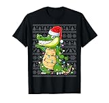 Photo Gallery crocodile xmas lights santa hat ugly crocodile christmas maglietta Photo Gallery crocodile xmas lights santa hat ugly crocodile christmas maglietta