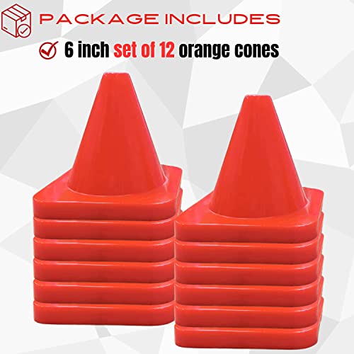 Versatyle 9In / 6In / 2In Set Of 12 Heavy Duty Agility Training & Motorcycle Cones For Sports & Kids | Kamelkone Flexible Heavy Duty Cones For Bikes, Traffic, Soccer Drills Coaching & Field Marker #TOP1