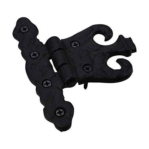 Renovators Supply Manufacturing Cabinet Door Hinge With Hardware 4.5 In. Rust Resistant Black Wrought Iron Flush Mount Hinge For Cabinets Pack Of 4 #TOP5