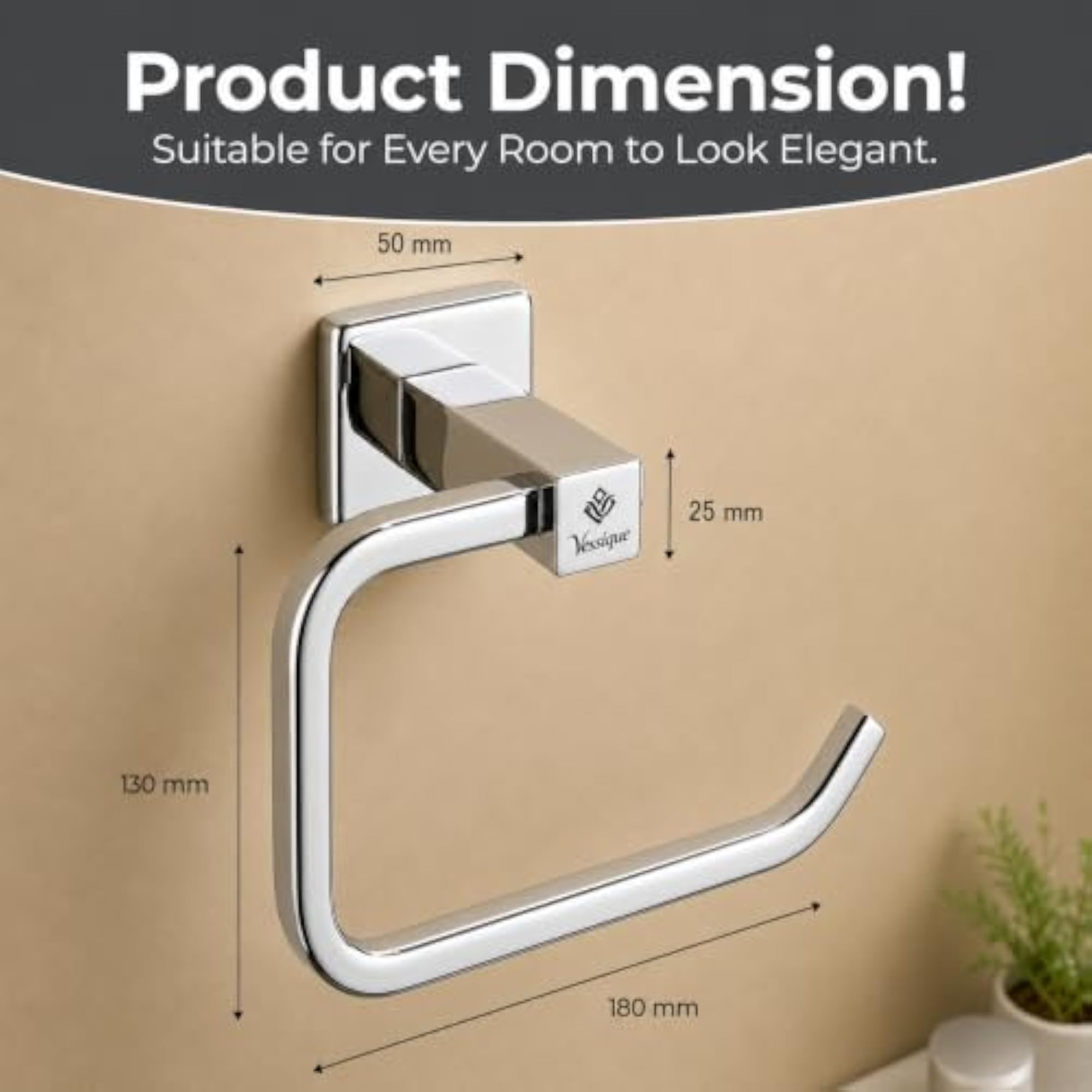 SS304 Stainless Steel Towel Holder for Bathroom, Wall Mounted