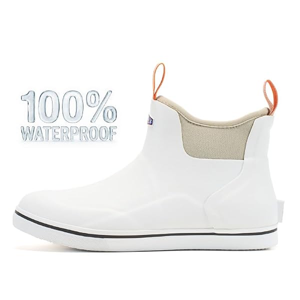 SUREWAY Women's Waterproof Ankle Deck Boots, White, Size 11 by SUREWAY - Used condition - Image 4