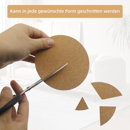 30 Stück Selbstklebende Korkuntersetzer,10 x 0.2cm runde Isolierung Korkplatte,Bastelarbeiten Korkmatten,Kork Untersetzer,Untersetzer Gläser,für Getränke,Bar,Tassen