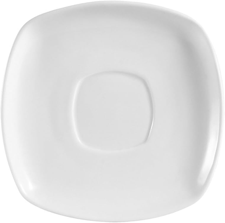 CAC China KC-2-R Color Arts 6-Inch Red Stoneware Square Saucer, Box of 36
