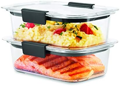 Rubbermaid Brilliance Food Storage Container, Medium, 3.2 Cup, Clear, 2-Pack (2025333)