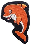 B2see Ecusson Symbole Patch Blason Âme Sauveur Dauphin brodé Imprimés Ecusson Thermocollants