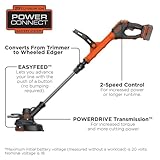 BLACK+DECKER 20V* MAX String Trimmer and Edger, EASYFEED Weed Wacker, 12 Inch Cutting Width, 2 Speed Control Weed Eater, (1) Battery and Charger Included (LSTE523)
