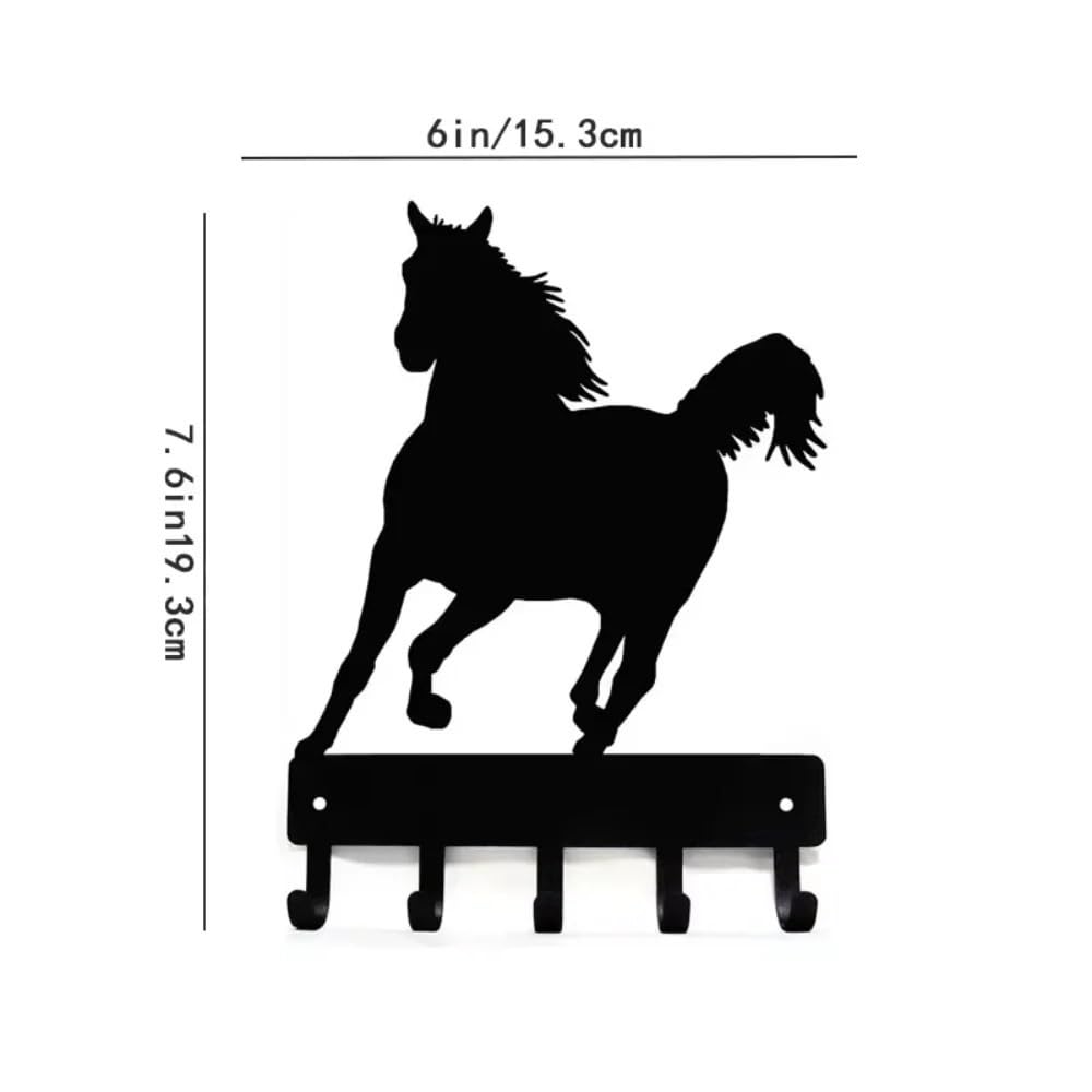 Percha Arte de pared colgante metal for una elegante organización colgadores llaves caballo montado en la y acento decorativo for el hogar