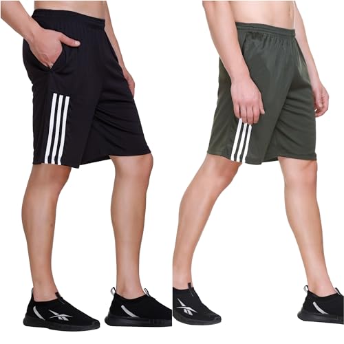 Image of Men's Shorts | Shorts for Men's | Men's Cotton Shorts | Dual Pocket Sleep Shorts - Regular Shorts - Workout, Gym, Running, Sports and Yoga Shorts - Pack of 2