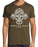 tostadora T-Shirt à Manches Courtes Born to Ride pour Hommes - Armée L - ref. 1817612-P