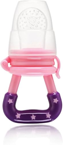 Snookums Baby Safety Food Feeder | Fruit Feeder | Massaging Toy Teether - Pink | Baby Fresh Fruit Food Feeder Pacifier | Food Grade Soft Safe BPA-Free Silicone Pouches| Babies Toddlers Infants Kids