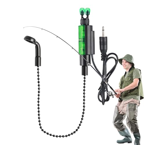 HunicandIU Alarma de picada para cañas de pescar con sonido, resistente al agua