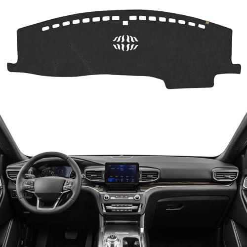 KEYOOG Dashboard Cover Dash Mat Fit for Fo-rd Explorer 2024-2020 (Without HUD Models),Car Dash Board Mat Anti-Glare Carpet,Non-Slip Pad Sunshield Protector (Black)