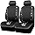 CAR PASS Leather Bling Diamond Car Seat Covers 2 Front Interior Sets, Waterproof Universal Shinin...