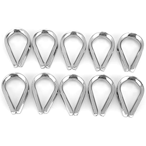 Acouto Morsetti per Funi Metalliche per Barche in Acciaio Inossidabile da 8 Mm Anelli Protettivi per Cavi Ditali Morsetti per Utenti Che Formano Applicazioni Anelli Puliti Industriali Adatto Molto e