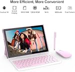 Android 15 Comprimé,10 comprimés de pouce, 20GB128GB ROM, 6000mAh Batterie, caméra double 2+8MP 10.1" IPS HD Touchez l'onglet écran. (Pink)