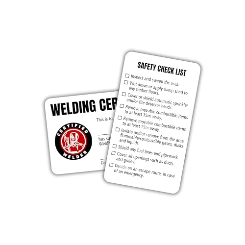 Lashicorn Welder Card 5pk, Wallet-Sized Safety Checklist