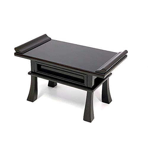 経机 黒檀調 16号サイズ(全幅48.6cm 奥行27cm 全高28.9cm) 完成品(脚のみ差込) 引出し1個 伝統型 仏具