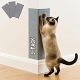 Cat Scratch Mat (3 Pack), 23.6’’ x 11.8’’ Cat Wall Corner Scratcher, Versatile Self-Adhesive Replacement Easy Use for Cat Trees Wall Furniture, Scratching Posts, and Couch Protection (Grey)