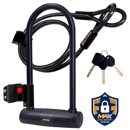 Sigtuna Bike U Lock with 4ft Cable and Mounting Holder