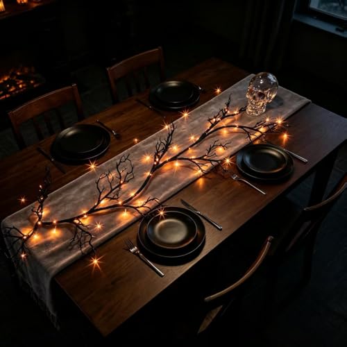 HipTree 6FT Halloween Lighted Black Vine Garland Orange Purple Lights by HipTree - Used condition - Image 4