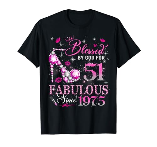 51st Birthday Queen Blessed by God 51 Fabulous Since 1975 T�V���c