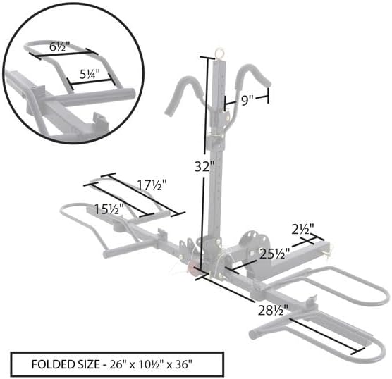 Hitch Platform Bike Frack for E-Bikes and Fat Tire Bikes - for 2 Bikes 200 lbs. Capacity