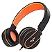Elecder i36 Kids Headphones Children Girls Boys Teens Foldable Adjustable On Ear Headphones 3.5mm Jack Compatible iPad Cellphones Computer Kindle MP3/4 Airplane School Tablet Black/Orange