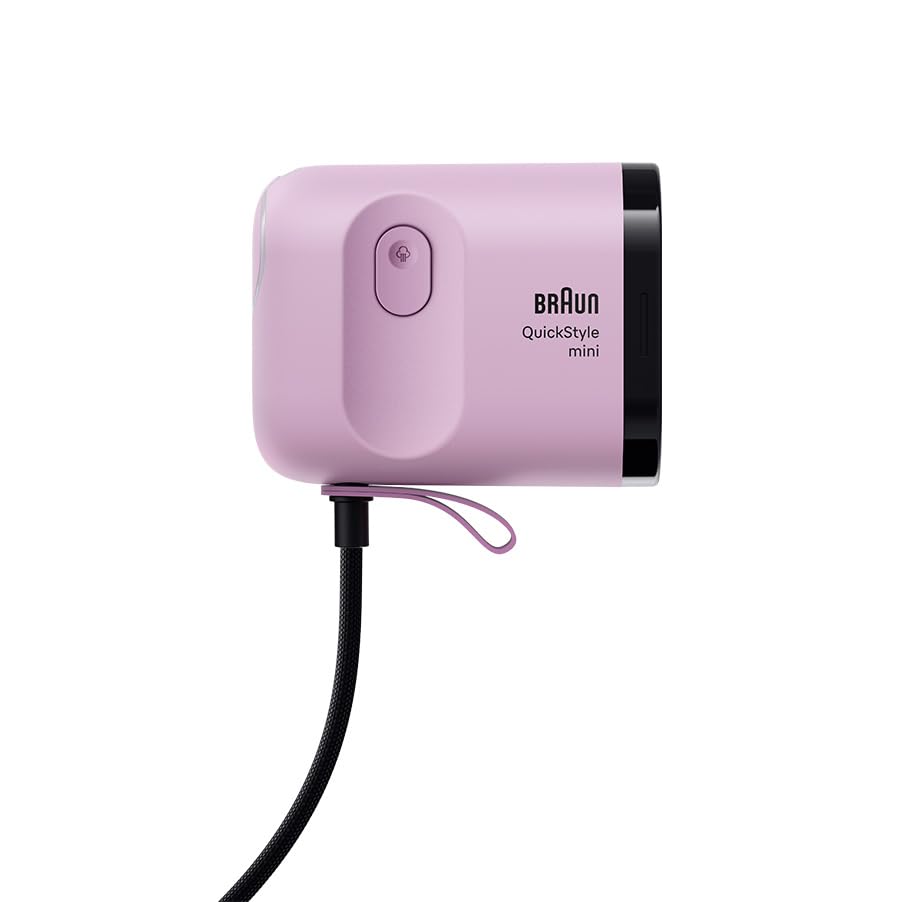 Braun QuickStyle mini - Defroisseur Vapeur Voyage, Vapeur 20 G/min, Violet | Défroisseur de Voyage Compact avec Technologie iCare, Chauffe en 15 s, Remplissage Facile Réservoir 80 ml, 1200 W, GS1031PU
