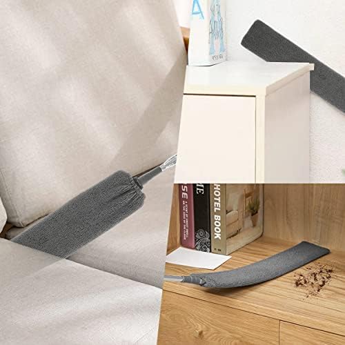 Gap Dust Cleaner, Telescopic Removal Brush Long Handle Duster,Multifunction Retractable Microfiber Flat Gap Dust Brush Gap Mop,Extendable Cleaning Tool, for High Celling Bedroom Window (Grey) — 사진 7