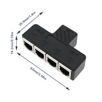 YINETTECH RJ11 Buchse auf 4 Buchse 6P6C Telefon-Inline-Koppler für Festnetz-Faxgerät (1 auf 4) – Ansicht 4