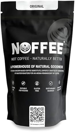 Noffee Chicory Coffee Alternative 200g – Caffeine Free Coffee Substitute - Gluten Free, Vegan Chicory Root Drink – Medium to Dark Blend Ground for Versatile Brewing