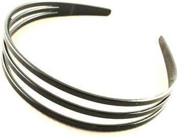 Black Triple Row Plastic Alice Band IN7859