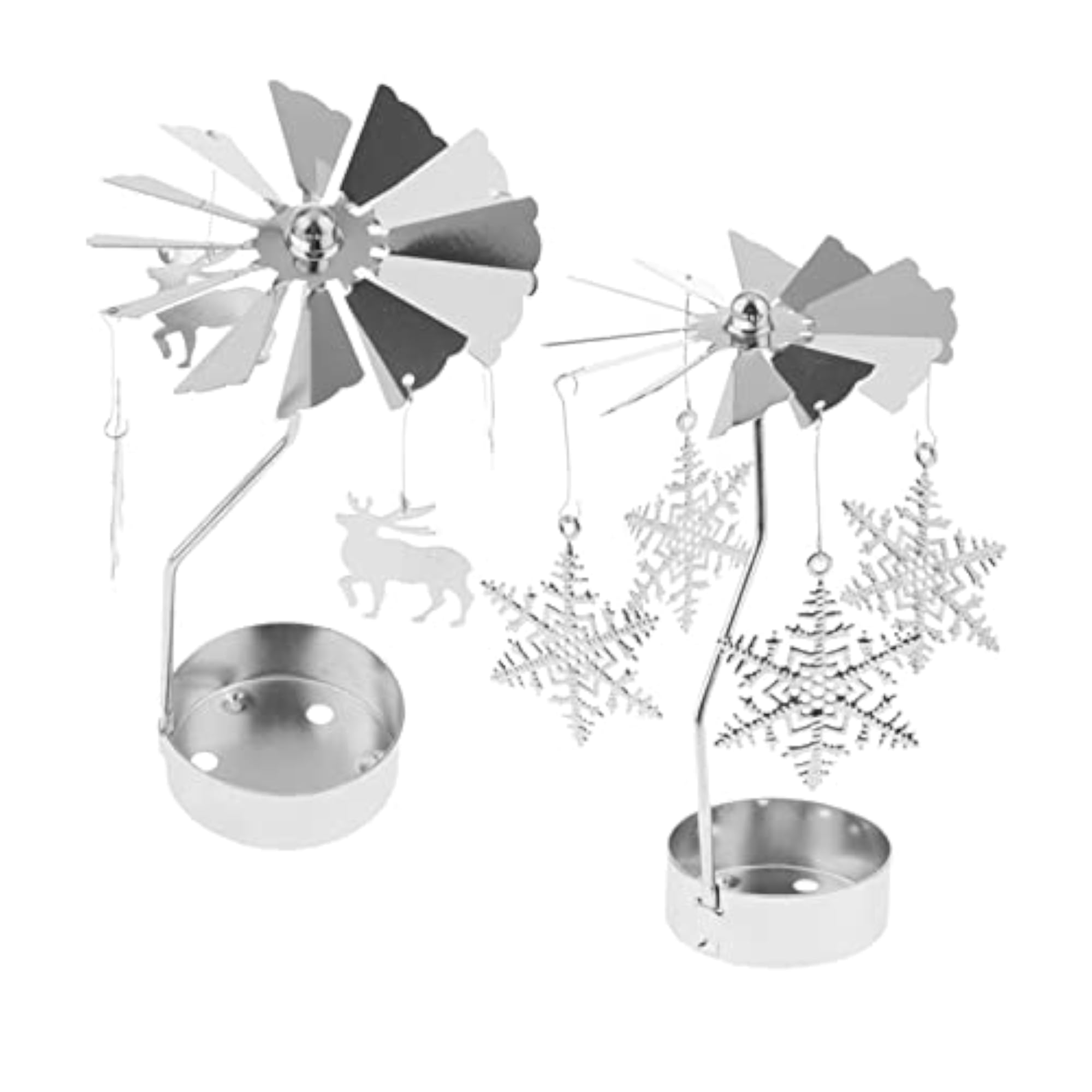 2pcs Christmas Decor Rotating Candle Holder