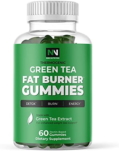 Nobi Nutrition Green Tea Fat Burner Gummies for Weight Loss | Metabolism Booster & Appetite Suppressant for Weight Loss for Women & Men | Supplement to Burn Stubborn Belly Fat | (1 Pack)