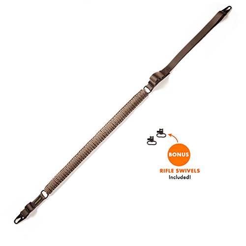 Eagle Rock Gear 550 Paracord 2 Point Gun Sling For Rifles, Shotguns, Crossbows, Airsoft - With Easy Adjustable Strap, Hk Clips, Swivels (Tan) #TOP4