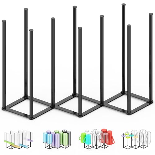 LAEMYFYRE Collapsible Bottle Drying Rack, Foldable Baby Bottle Drying Rack, Portable Drainer Stand Holder for Water Bottles, Cup, Reusable Silicone Bag, Cutting Board (Black)